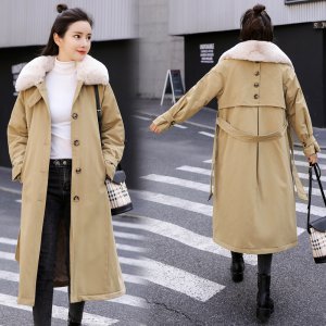 (image for) Cotton coat/cotton coat 2020 winter mid-length fashionable temperament elegant and versatile Korean style solid color windbreaker simple waist