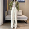 (image for) Velvet wide-leg pants autumn and winter 2023 new high-waist drape slim wool velvet terry velvet straight pants