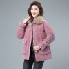 (image for) Women's mid-length down cotton coat 2021 new Korean style loose large size cotton coat middle-aged mother large fur collar thickened