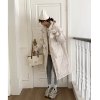 (image for) New winter women's cotton coat, Korean version, medium-length, large size, Hong Kong style bread coat, loose student long style, waisted