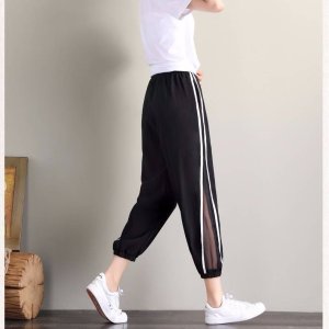 (image for) Summer Sports Harem Pants Women's Thin Loose 2023 Spring and Autumn Bloomers Wide Leg Casual Nine-Point Pants Women