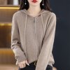 (image for) 2023 Autumn Pullover Sweater Women's Sweater Hoodie Hooded Jacket Zipper Wool Sweater Manufacturer