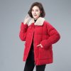 (image for) Women's mid-length down cotton coat 2021 new Korean style loose large size cotton coat middle-aged mother large fur collar thickened