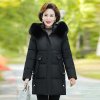 (image for) Middle-aged and elderly down-padded jackets for women 2023 new fashion large size cotton-padded jackets for middle-aged people with fur collar women's cotton-padded jackets