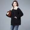 (image for) Women's mid-length down cotton coat 2021 new Korean style loose large size cotton coat middle-aged mother large fur collar thickened