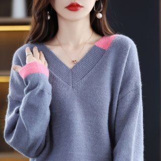 (image for) Knitted sweater short outer wear women's bottoming shirt sweater clothes T-shirt European station t-shirt new retro outer wear foreign style