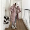 (image for) New winter women's cotton coat, Korean version, medium-length, large size, Hong Kong style bread coat, loose student long style, waisted