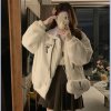 (image for) Thick velvet and versatile coat for girls, autumn and winter clothing 2023 new style for junior high school and high school students cute cotton coats