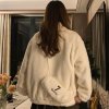 (image for) Thick velvet and versatile coat for girls, autumn and winter clothing 2023 new style for junior high school and high school students cute cotton coats