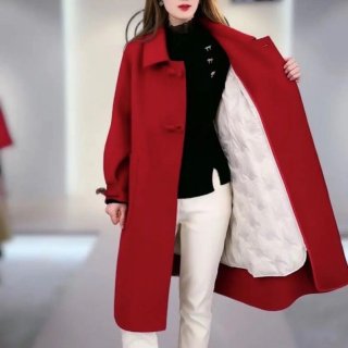 (image for) Removable inner liner 90 white duck down horn button wool coat winter new down wool coat one coat for multiple wear