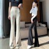 (image for) Spot 2023 spring and summer suit pants thin narrow version high-waisted wide-leg pants straight casual casual slit micro-flare floor-length pants for women