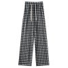 (image for) Ice silk wide-leg pants for women in summer thin high-waisted slim plaid pants versatile Korean style casual straight wide-leg pants