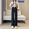 (image for) Velvet wide-leg pants autumn and winter 2023 new high-waist drape slim wool velvet terry velvet straight pants