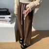 (image for) 2023 New European Cotton Velvet Chenille Wide Leg Pants Autumn and Winter Straight Velvet Floor-Mopping Pants Casual Pants for Women