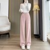 (image for) Velvet wide-leg pants autumn and winter 2023 new high-waist drape slim wool velvet terry velvet straight pants