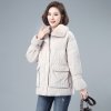 (image for) Women's mid-length down cotton coat 2021 new Korean style loose large size cotton coat middle-aged mother large fur collar thickened