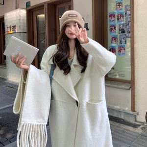 (image for) [Mainly recommend big products] Free scarf! ! 80 long wool double-sided cashmere coat 229-8261-P280 control 398