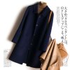 (image for) Double-sided woolen coat for women 2023 new autumn and winter single-breasted mid-length loose temperament thickened woolen coat