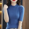 (image for) Versatile tops, slim fit, this year's popular fashion clothes, knitted sweaters, sweaters, sweaters, new high street bf college