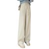 (image for) A2023 autumn and winter European cotton velvet large size high-waisted narrow version versatile casual straight wide-leg pants nine-point trousers for women