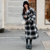 (image for) Spot 2023 winter new style down liner plaid woolen coat Zhebao 300/849/265 control 348