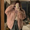 (image for) Thick velvet and versatile coat for girls, autumn and winter clothing 2023 new style for junior high school and high school students cute cotton coats