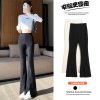 (image for) Spot 2023 spring and summer suit pants thin narrow version high-waisted wide-leg pants straight casual casual slit micro-flare floor-length pants for women