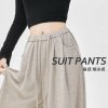 (image for) Wide-leg pants for women, spring and autumn 2023 new style, high-waisted, loose, slim, versatile, casual, velvet and thickened glutinous rice pants