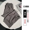 (image for) Pocket style cloud wide-leg pants for women, new spring and summer slimming and drapey floor-length pants, versatile narrow version of rice-grain casual pants